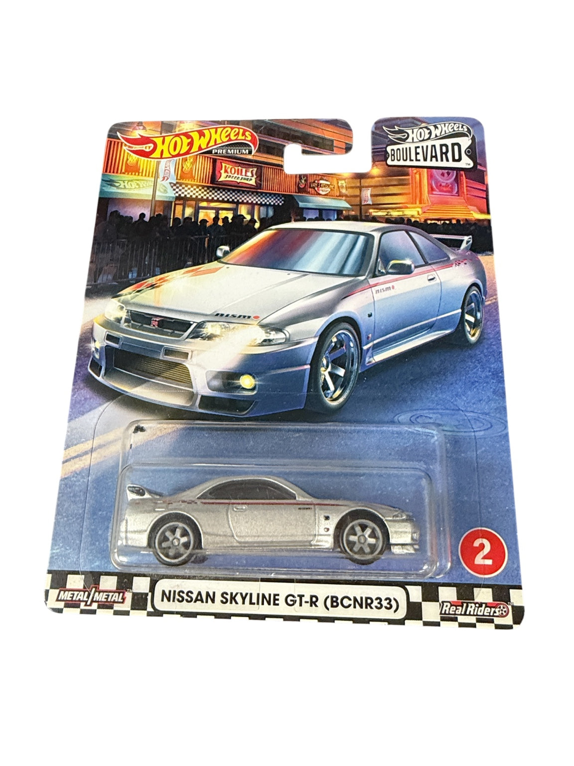 Hot Wheels Premium Boulevard Nissan Skyline GT-R BCNR33 silver front