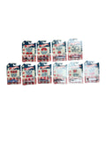 2018 Hot Wheels 50th Anniversary Stars and Stripes complete 10-car set front