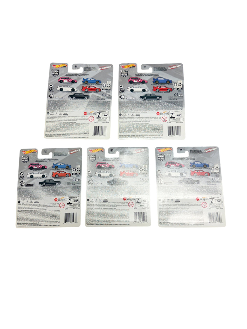 2020 Hot Wheels Premium Car Culture Modern Classics complete 5-car set backs