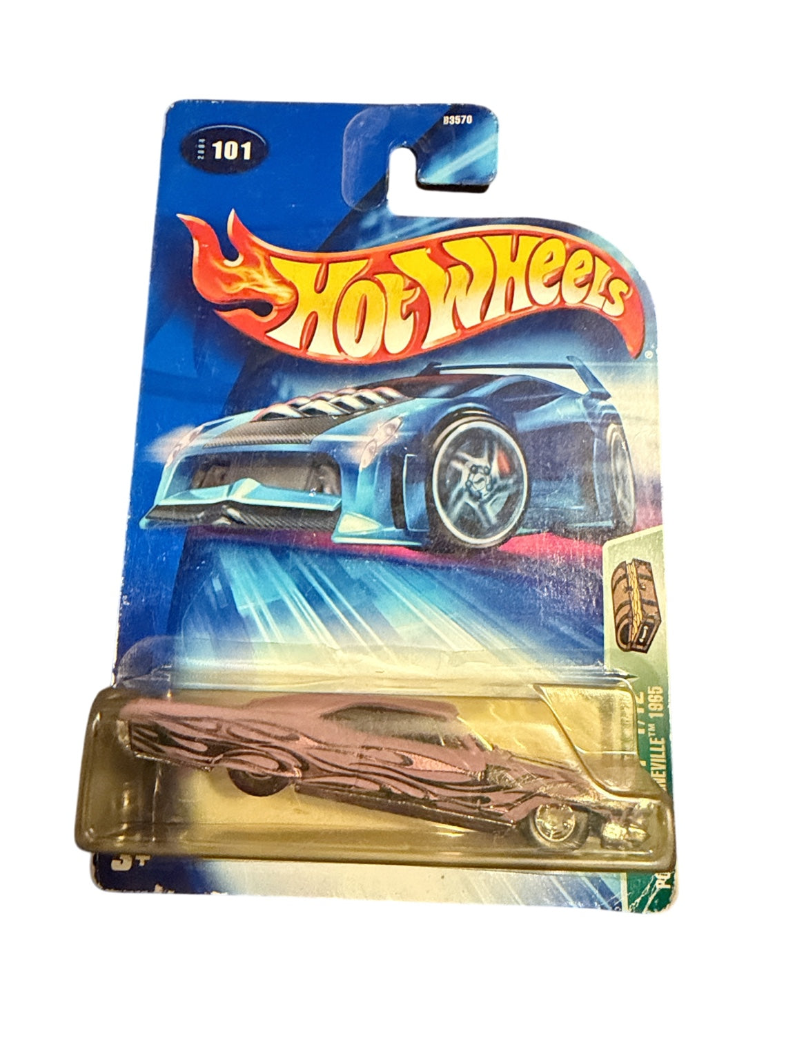 2004 Hot Wheels Treasure Hunt #101 Pontiac Bonneville 1965 front card