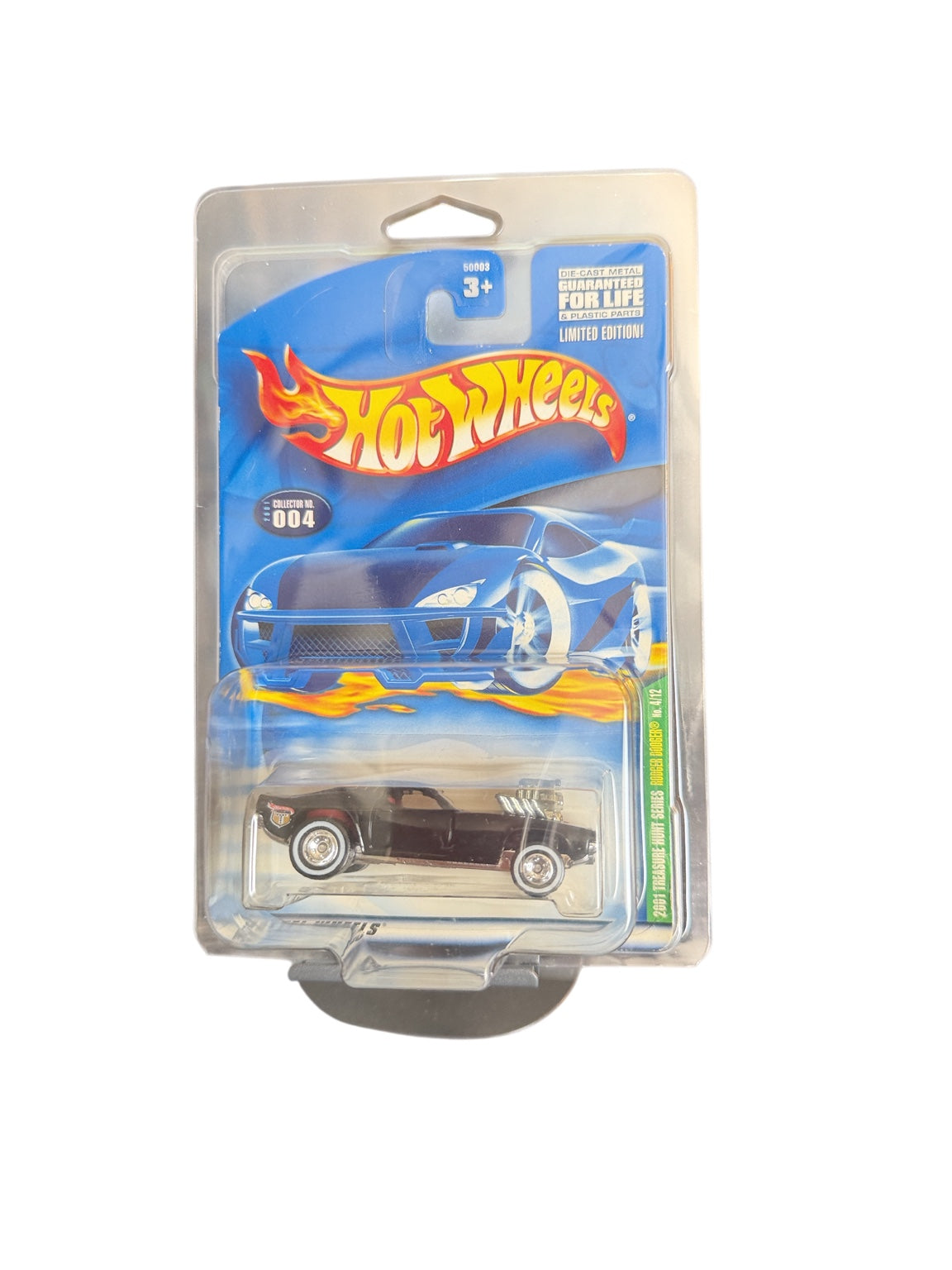 2001 Hot Wheels Treasure Hunt Rodger Dodger 4/12 in protector