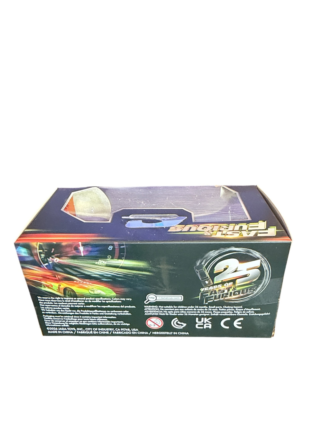 Top view of boxed Jada Nissan Skyline