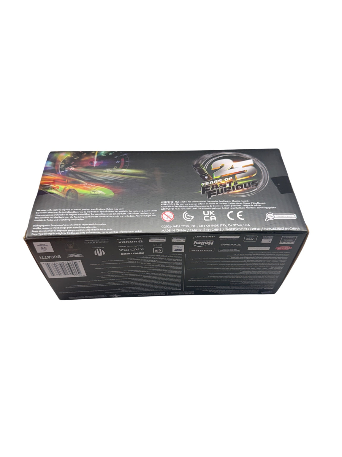 Jada Skyline anniversary packaging back and bottom