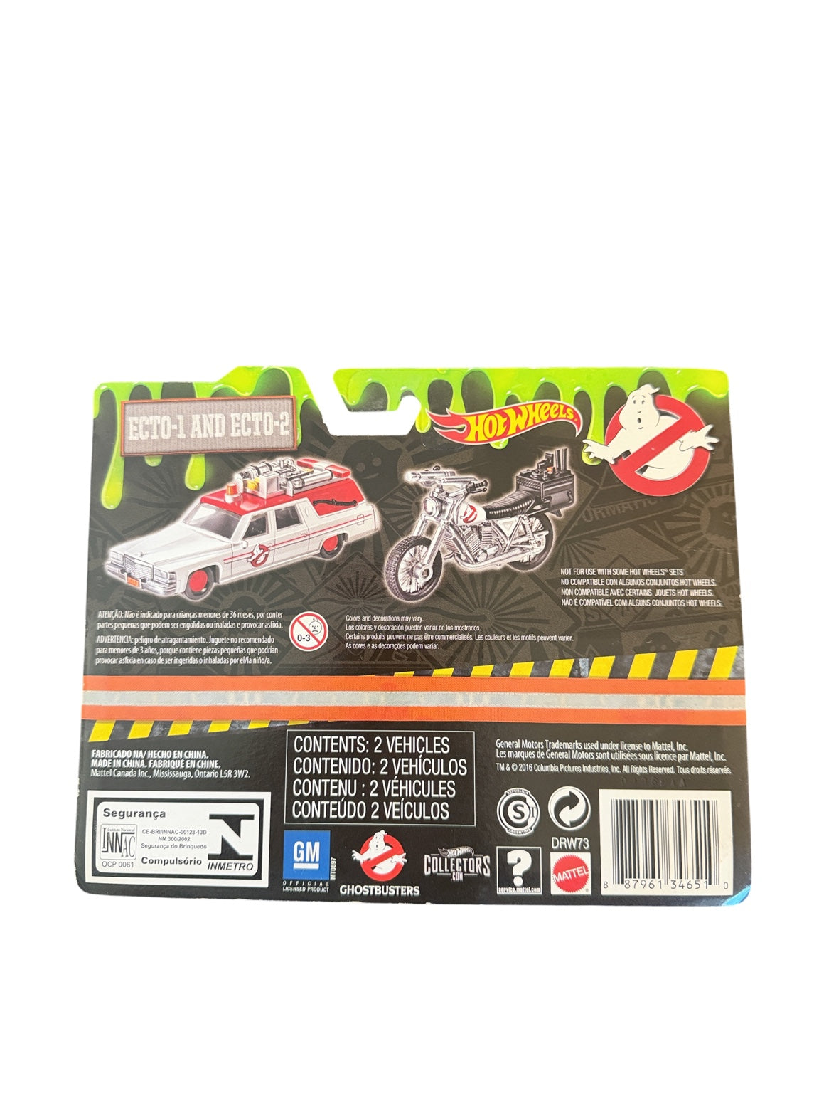 Hot Wheels Ghostbusters Ecto-1 and Ecto-2 DRW73 packaging back