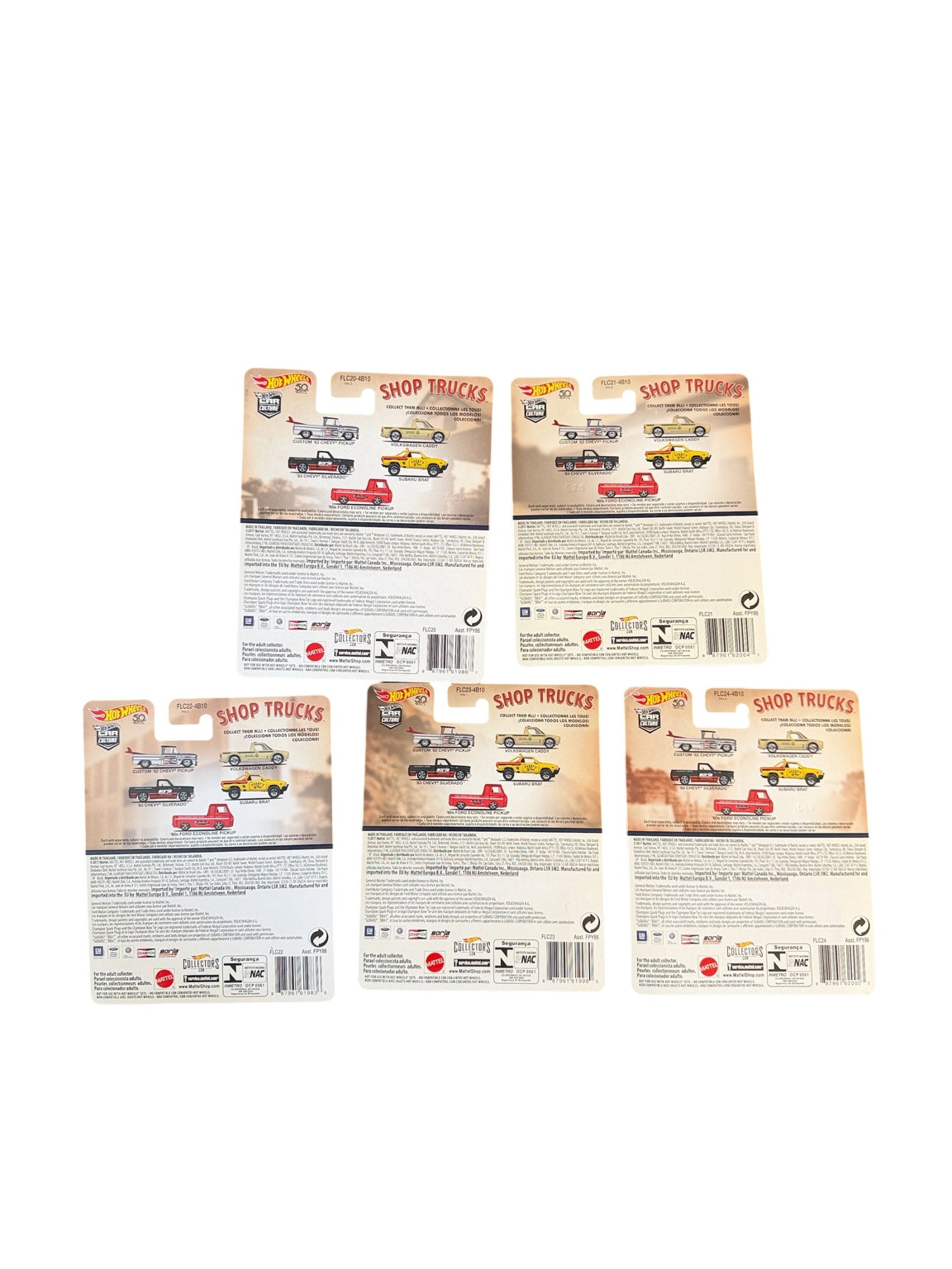 2018 Hot Wheels Shop Trucks complete set original card backs