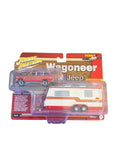 Johnny Lightning 1981 Jeep Wagoneer Oriental Red with Solstice camper front packaging