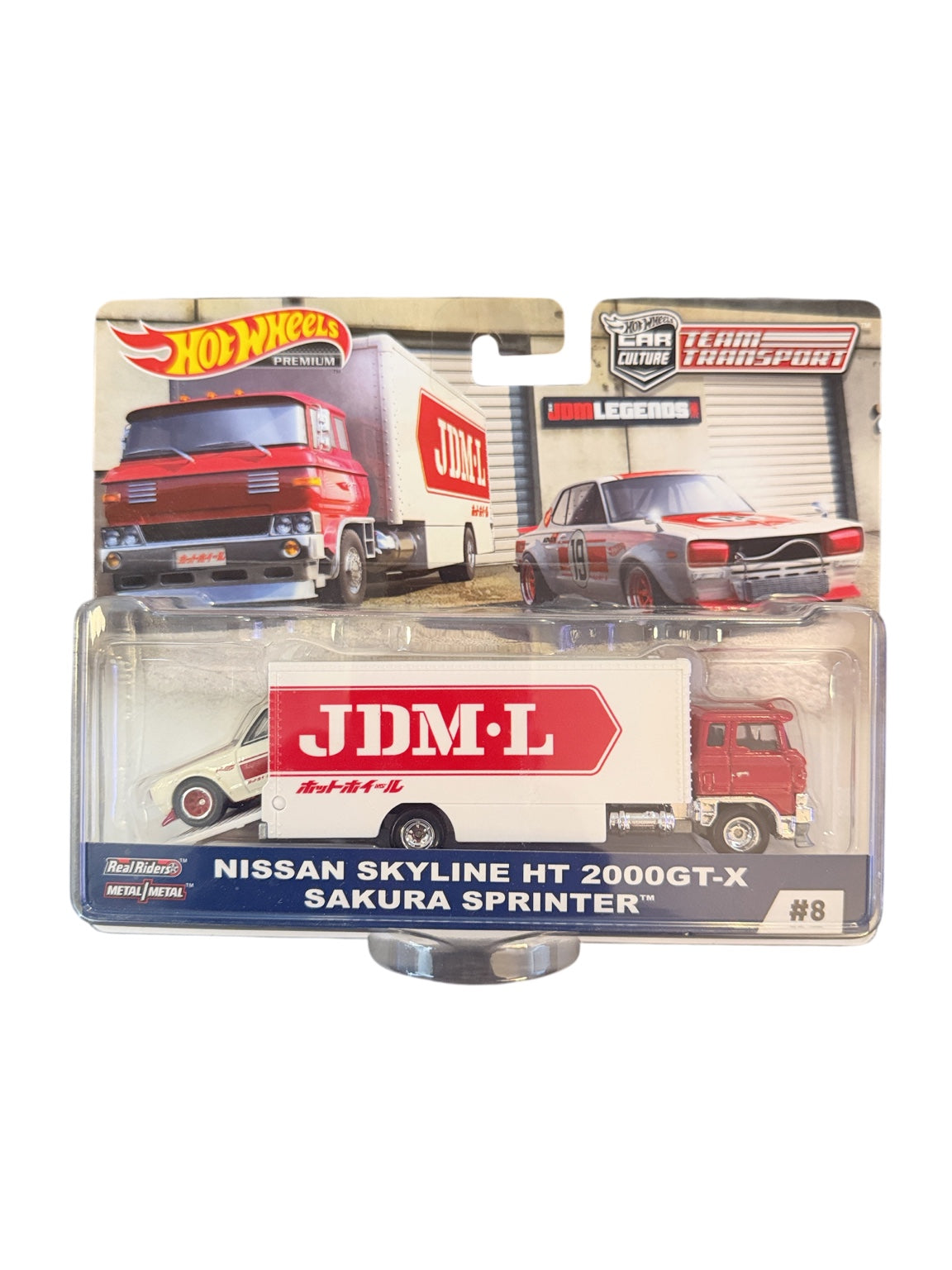 Hot Wheels Team Transport #8 JDM Legends Nissan Skyline and Sakura Sprinter front