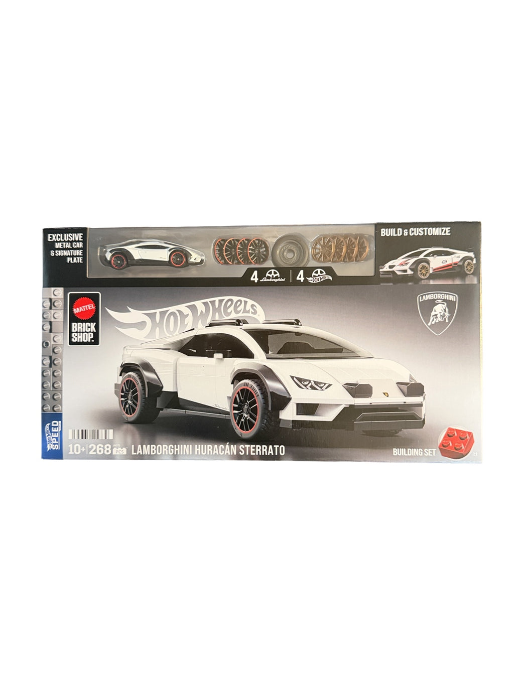Mattel Brick Shop Hot Wheels Lamborghini Huracan Sterrato JHG75 268 piece front box