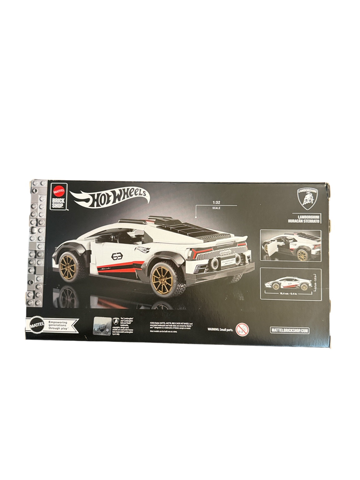 Mattel Brick Shop Hot Wheels Lamborghini Huracan Sterrato JHG75 268 piece back box