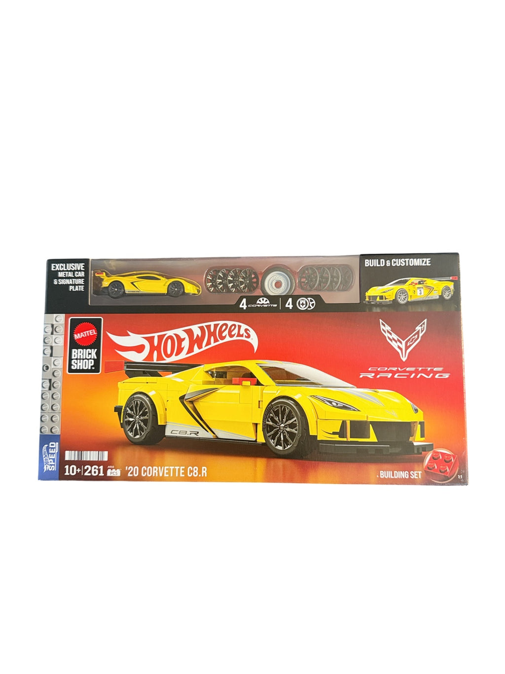 Mattel Brick Shop Hot Wheels 20 Corvette C8.R JKR19 261 piece front box