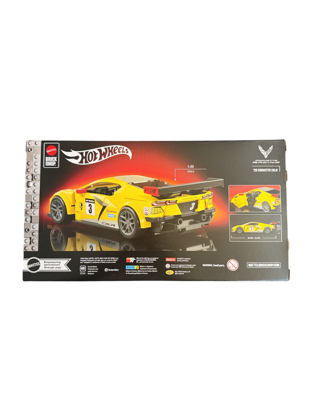 Mattel Brick Shop Hot Wheels 20 Corvette C8.R JKR19 261 piece back box