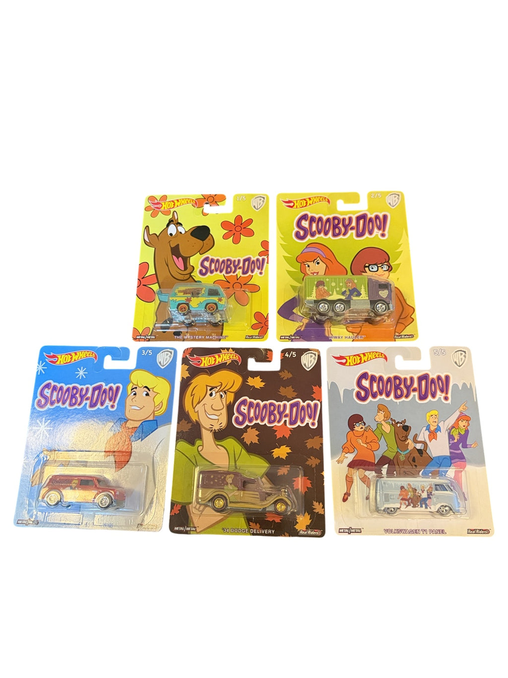 Scooby-Doo complete five-car set front packaging