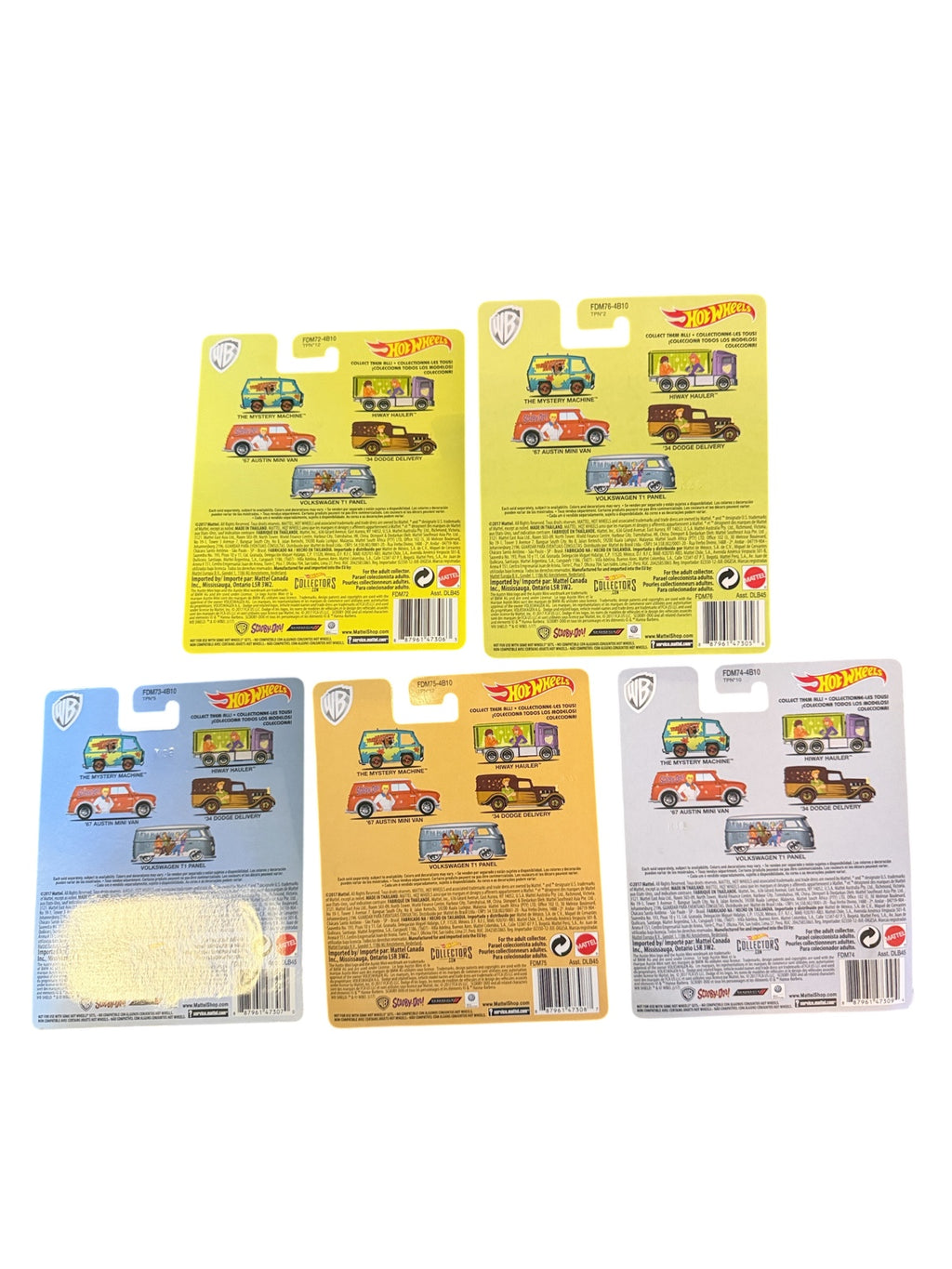 Scooby-Doo complete five-car set back packaging