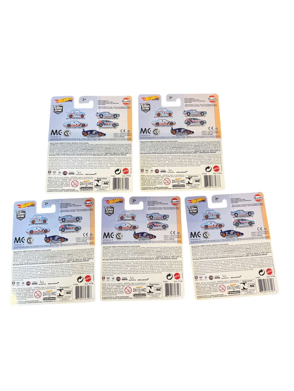 2019 Hot Wheels Car Culture Gulf complete set back