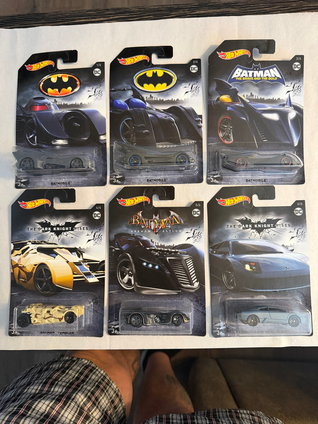 Complete six-car Hot Wheels Batman set front