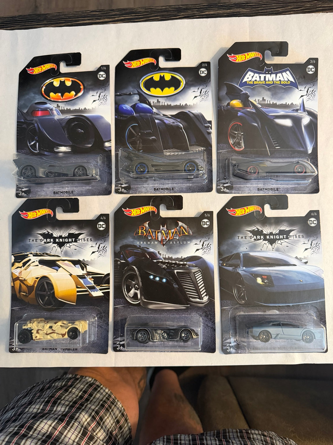 Complete six-car Hot Wheels Batman set front