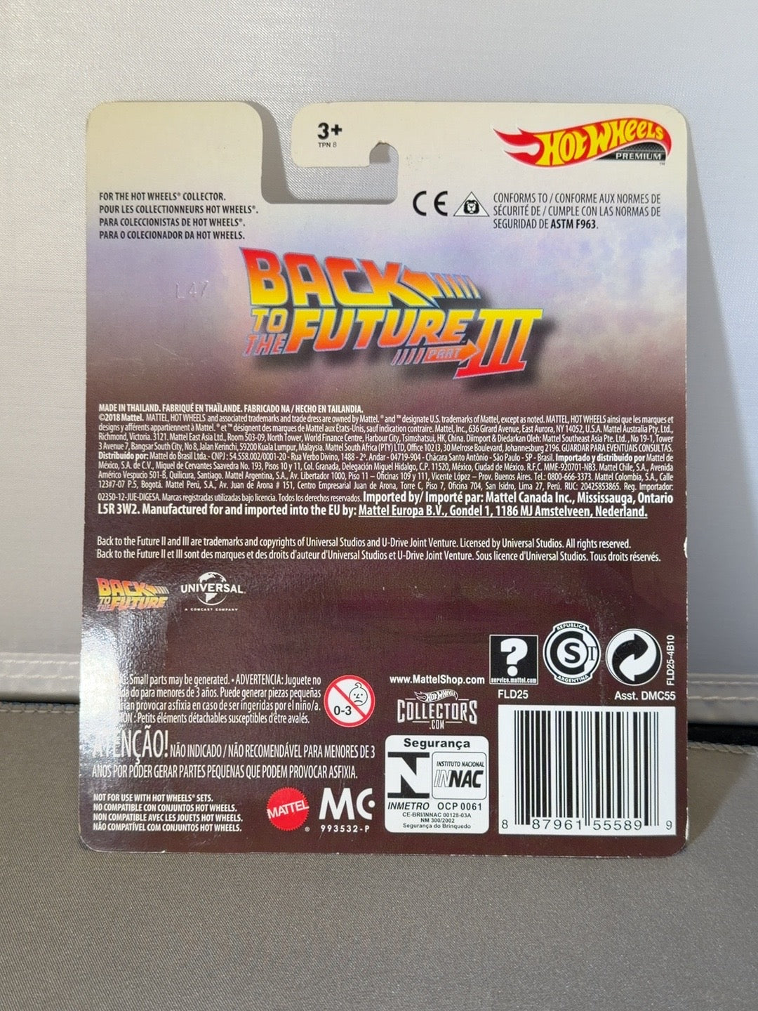 2019 Hot Wheels Premium Back to the Future III 1955 DeLorean FLD25 back