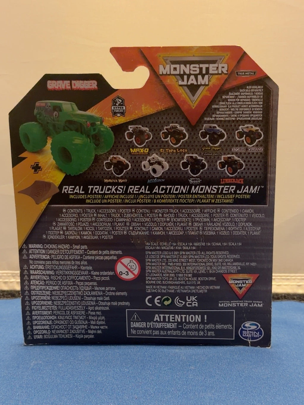 2022 Monster Jam Grave Digger Hyper Fueled Series 22 original package back