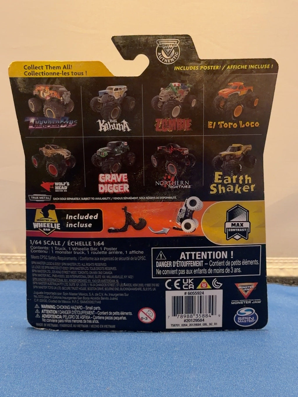2021 Grave Digger Max Contrast Series 20 package back, model 20129584