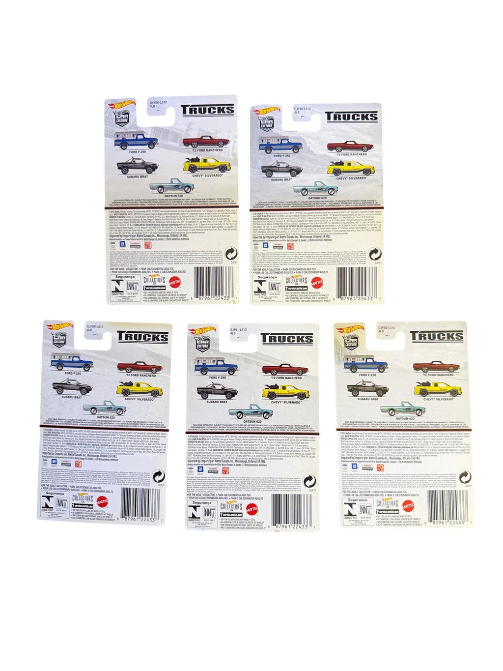 2016 Hot Wheels Car Culture Trucks complete 5-car set backs