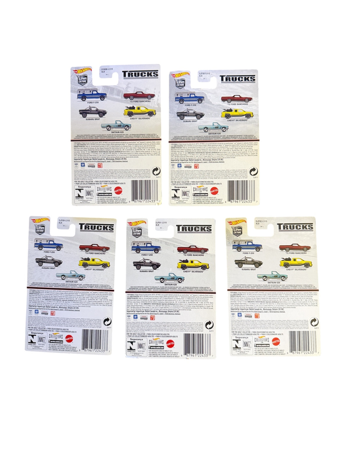 2016 Hot Wheels Car Culture Trucks complete 5-car set backs