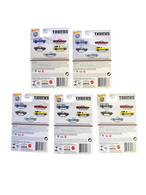 2016 Hot Wheels Car Culture Trucks complete 5-car set backs