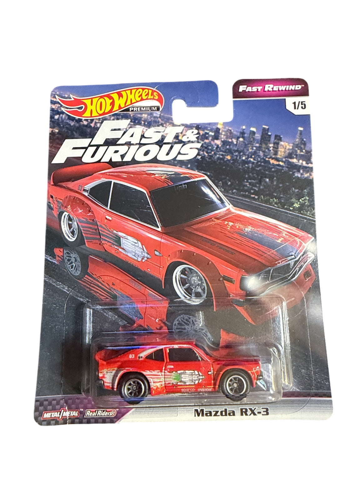 Hot Wheels Premium Fast & Furious Fast Rewind Mazda RX-3 front