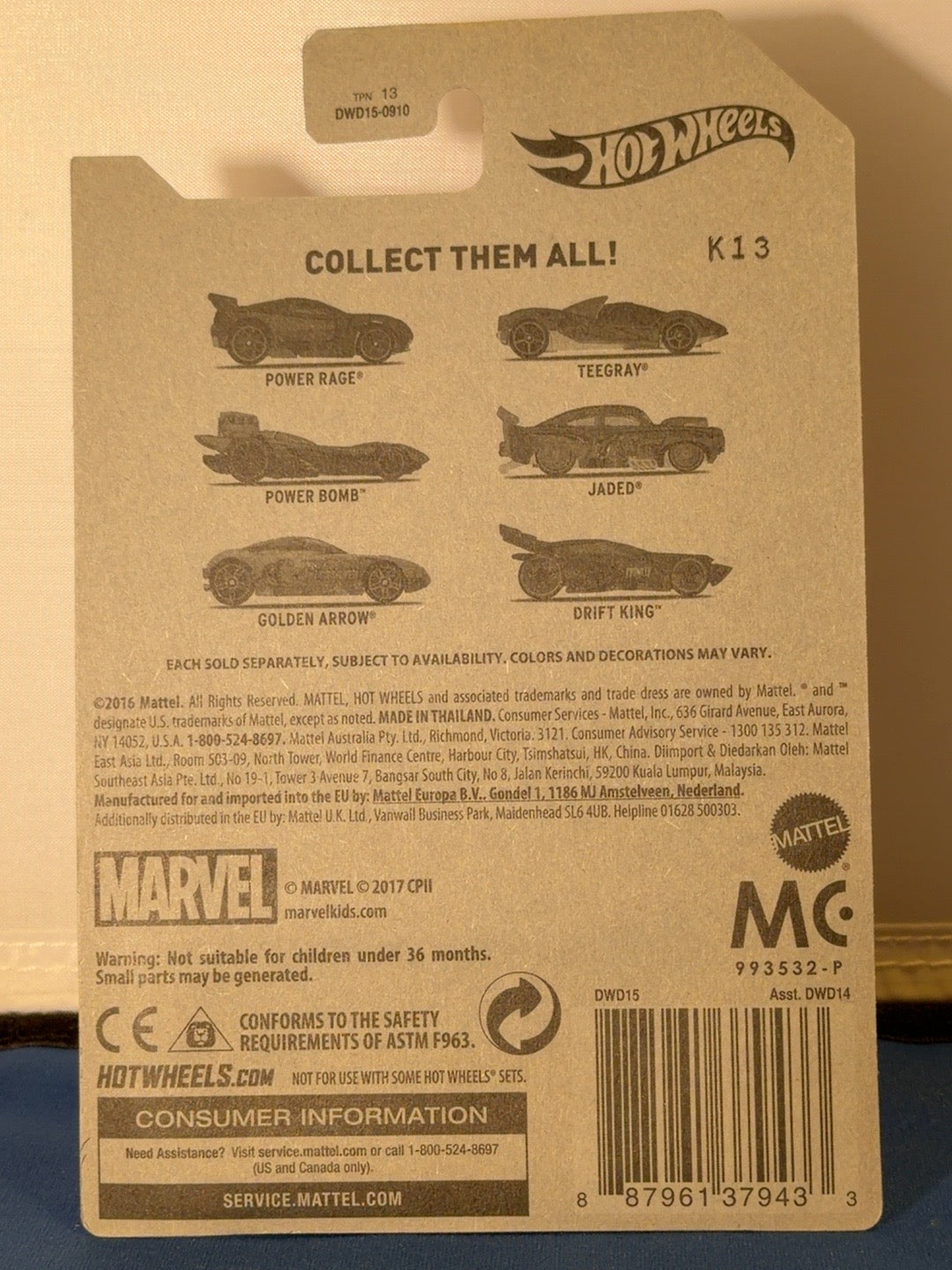 2017 Hot Wheels Marvel Spider-Man Homecoming Scoopa di Fuego DWD15 1:64 — original product photo 2