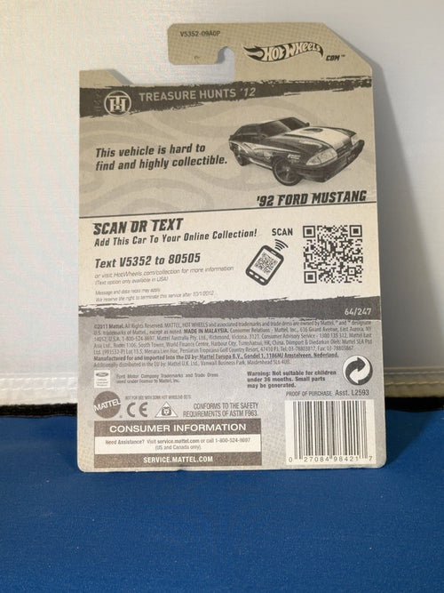 2012 Ford Mustang Treasure Hunt back card V5352 64 of 247