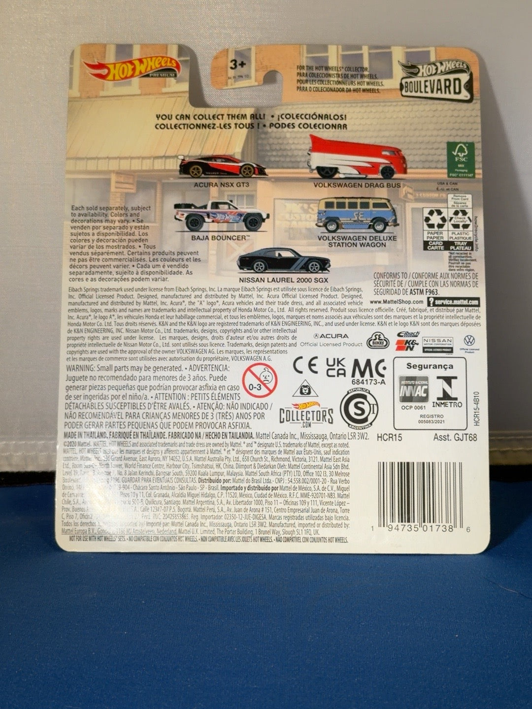 Back of Hot Wheels Boulevard 42 Volkswagen Drag Bus sealed card