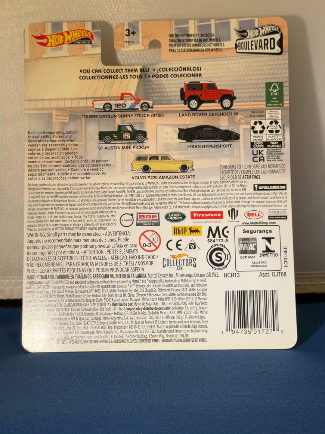 Hot Wheels Boulevard Volvo P220 Amazon Estate HCR13 back card