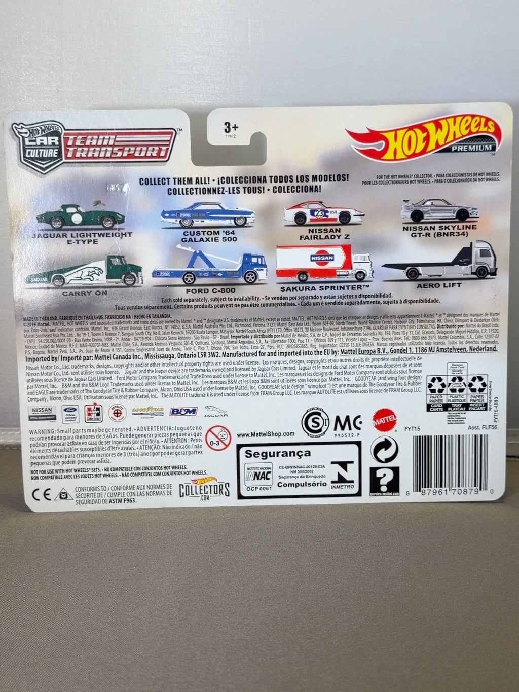Back of sealed Team Transport #15