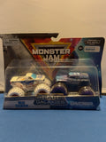 Monster Jam Gears and Galaxies Blue Thunder vs Grave Digger front