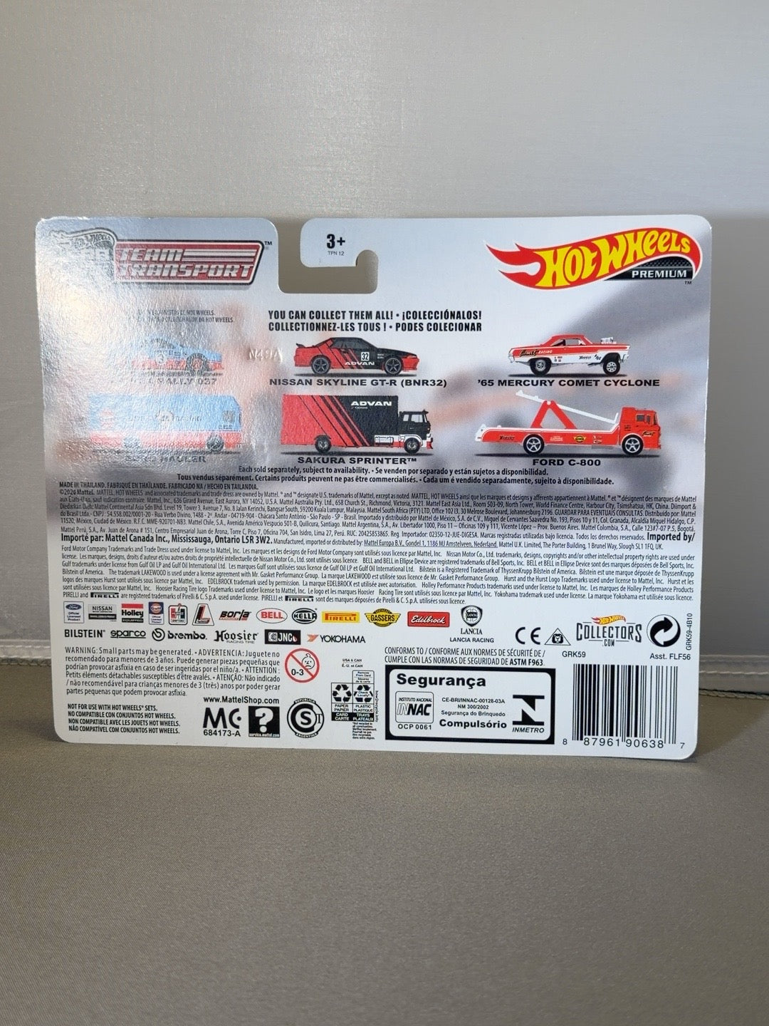 Original back photo of sealed Hot Wheels Team Transport #28