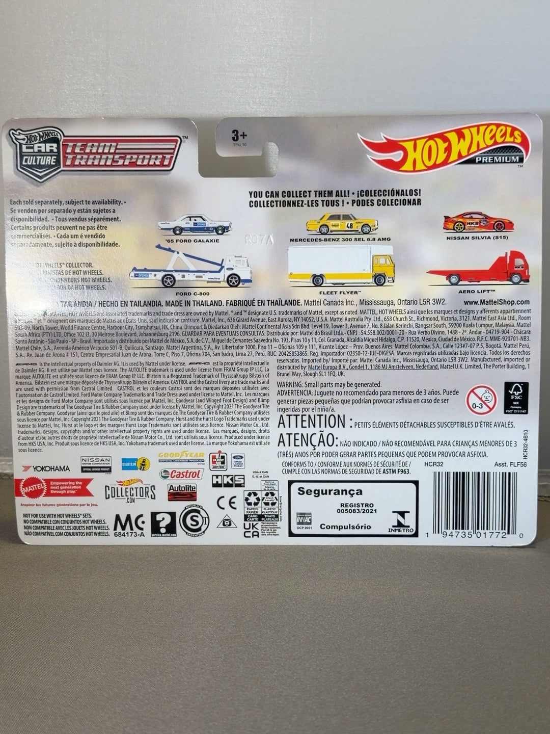 Original back photo of sealed Hot Wheels Team Transport 39