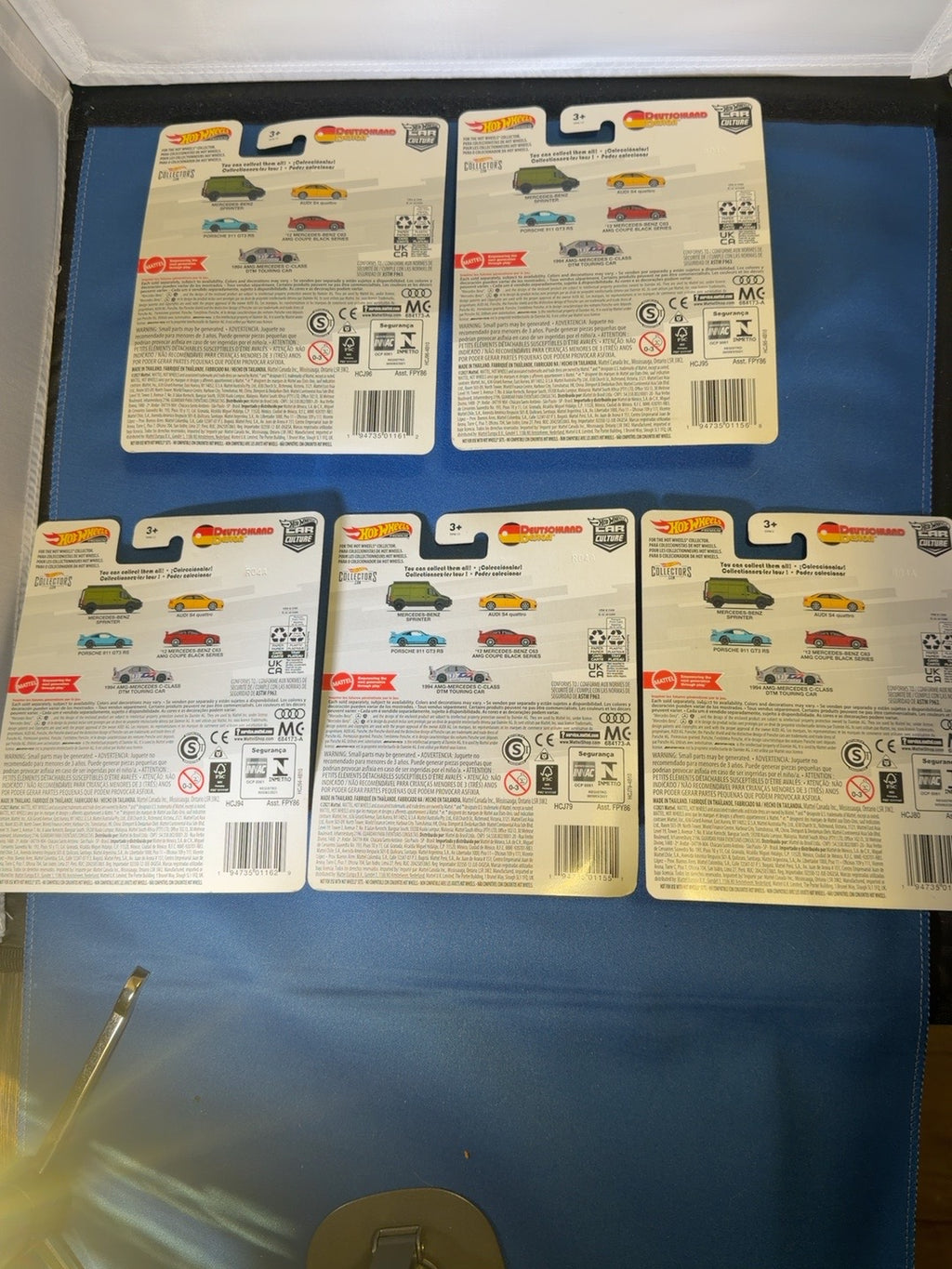 All five Hot Wheels Premium Deutschland Design cars original group back photo