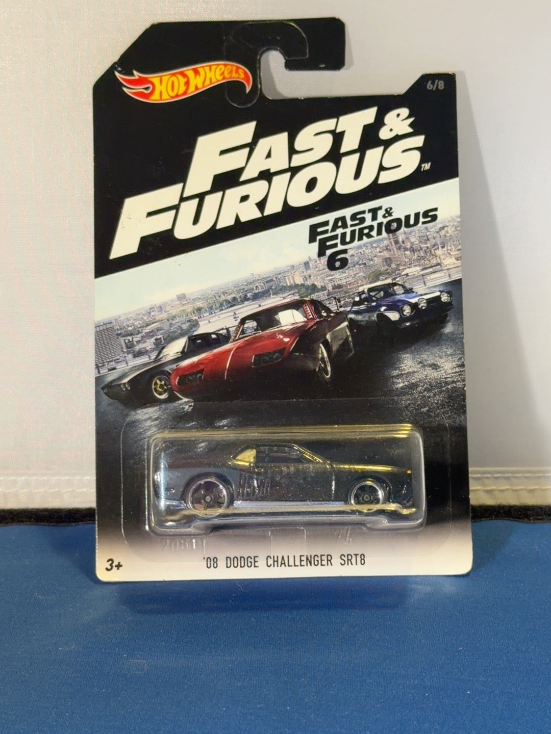 Hot Wheels Fast and Furious 6 2008 Dodge Challenger SRT8 gray DVG78 original front photo