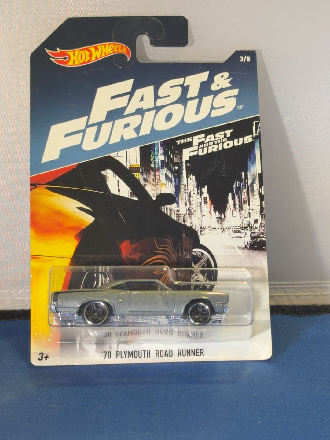 Hot Wheels Fast and Furious gray 1970 Plymouth Road Runner 3/8 original front photo