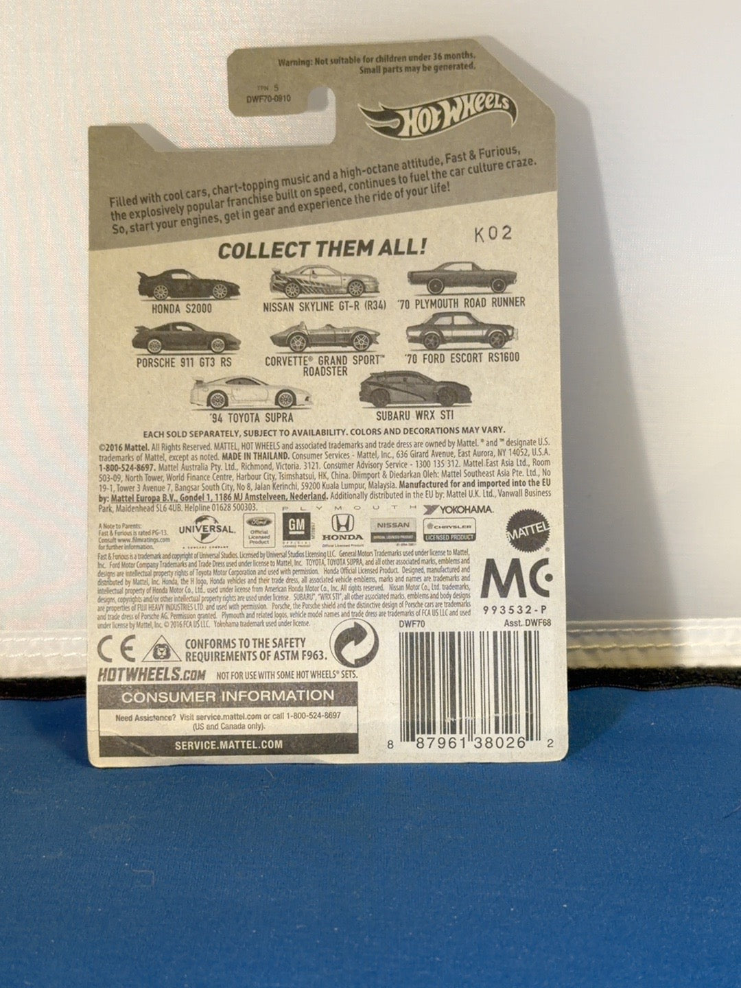 Hot Wheels Fast and Furious Honda S2000 black gold DWF70 original back photo