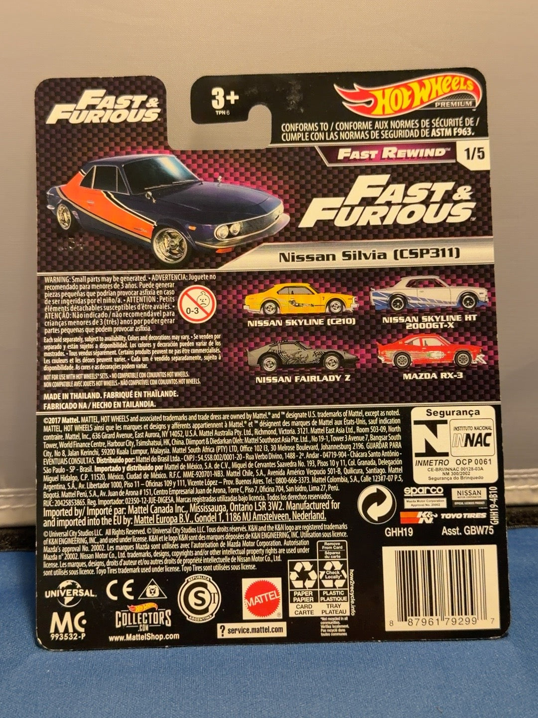 2019 Hot Wheels Premium Fast & Furious Fast Rewind Nissan Silvia CSP311 GHH19 5/5 — listing photo 2