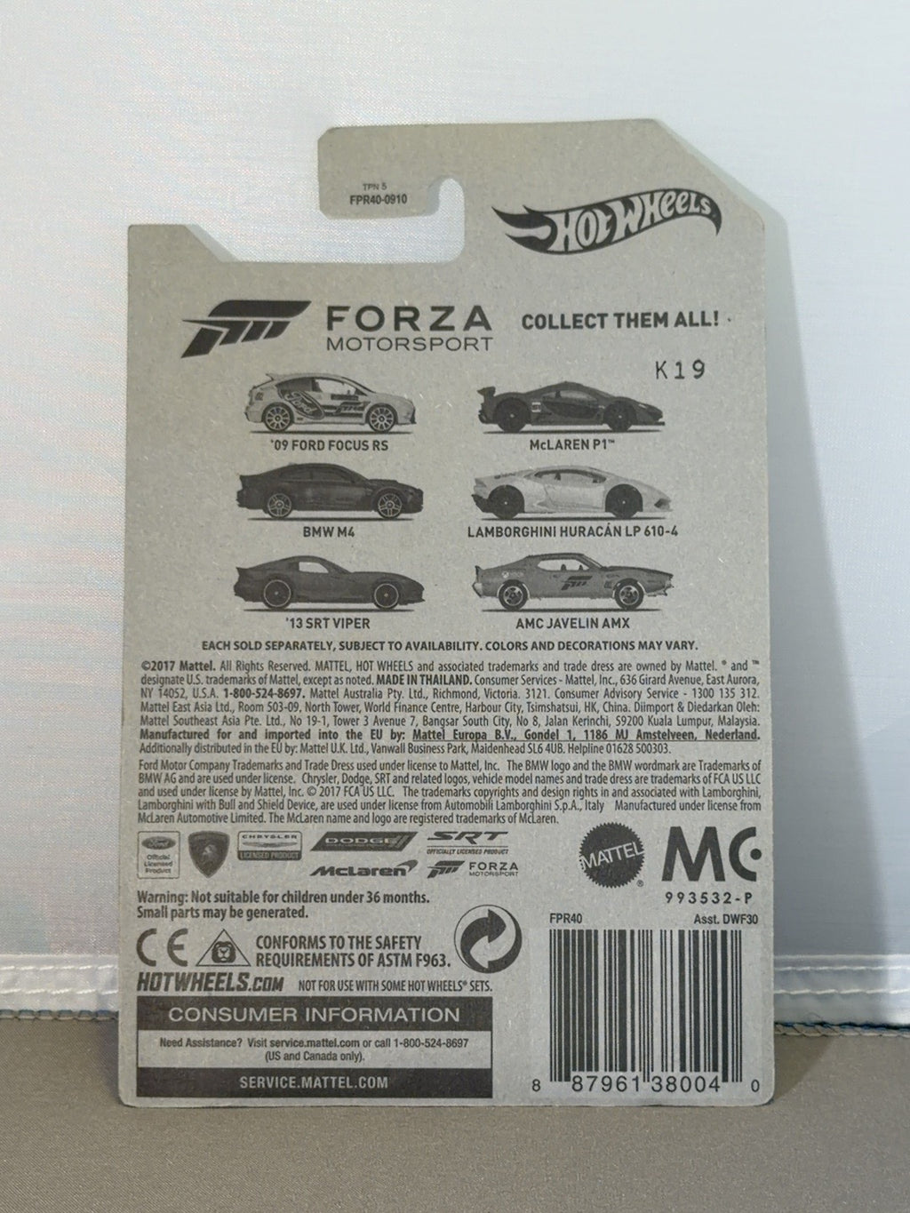 2017 Hot Wheels Forza Ford Falcon FPR40 back original photo