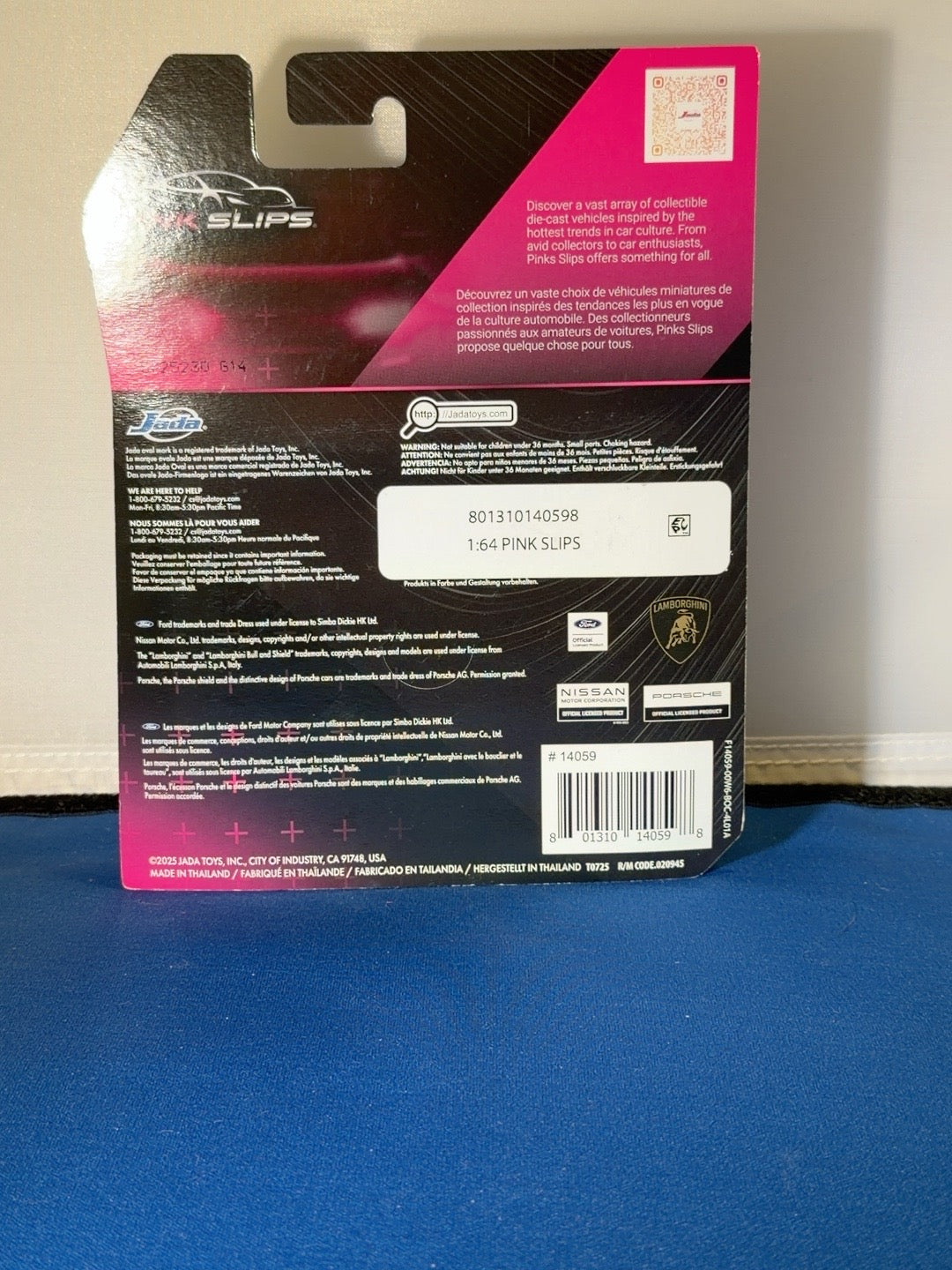 Jada Pink Slips orange red Ford Mustang Dark Horse collector tin back original photo