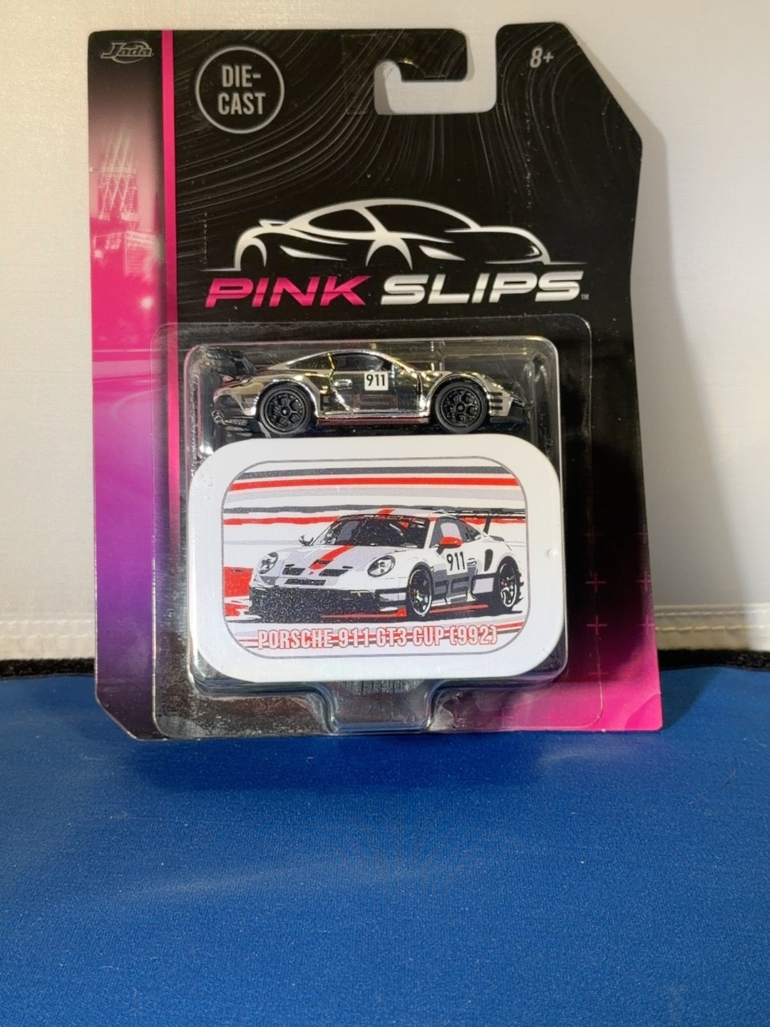 Jada Pink Slips chrome Porsche 911 GT3 Cup 992 with tin front original photograph