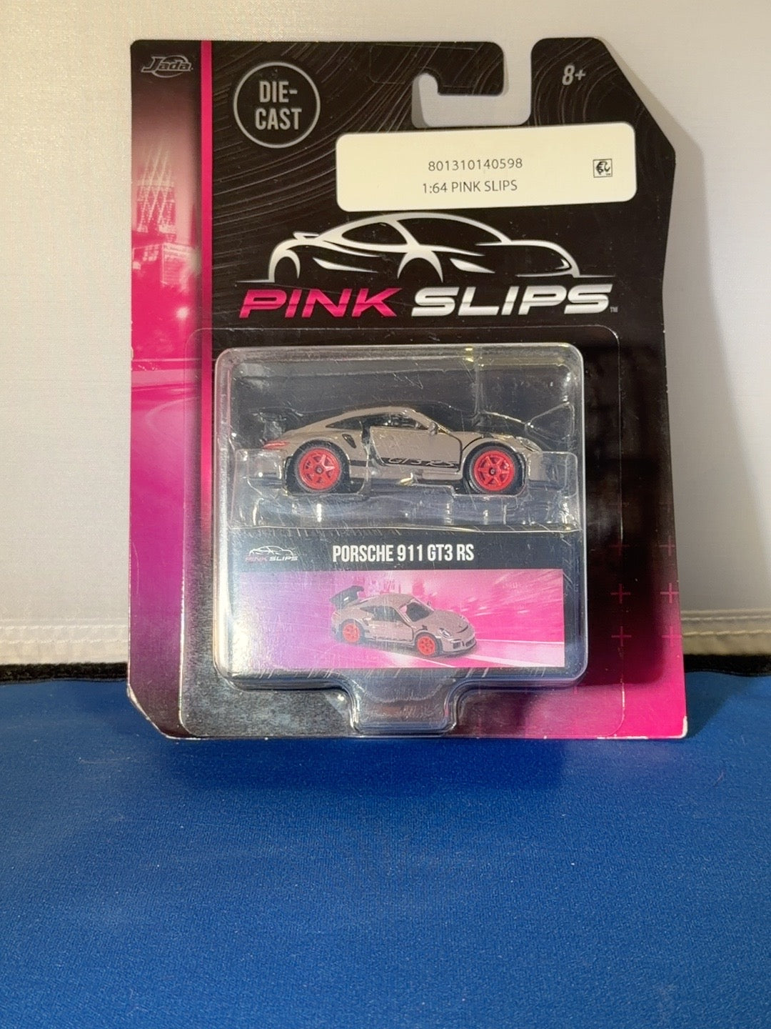 Jada Pink Slips Porsche 911 GT3 RS silver gray pink wheels original front