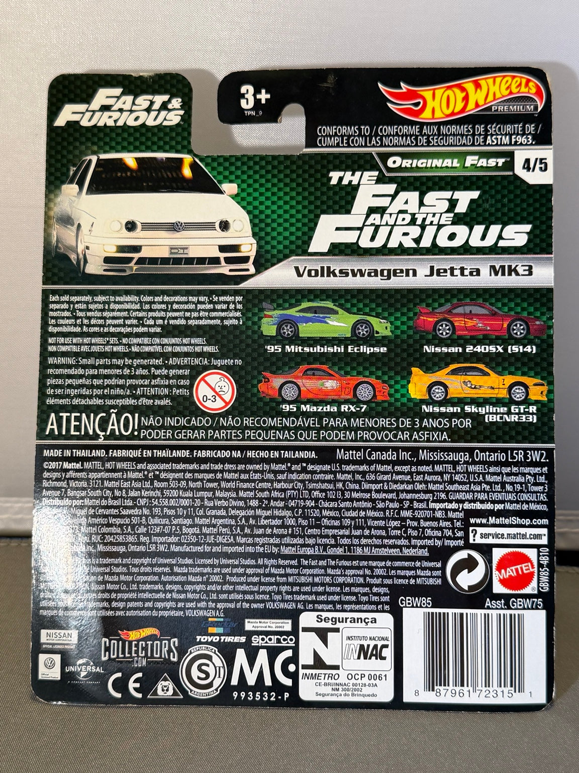 Original Fast Volkswagen Jetta MK3 GBW85 back packaging