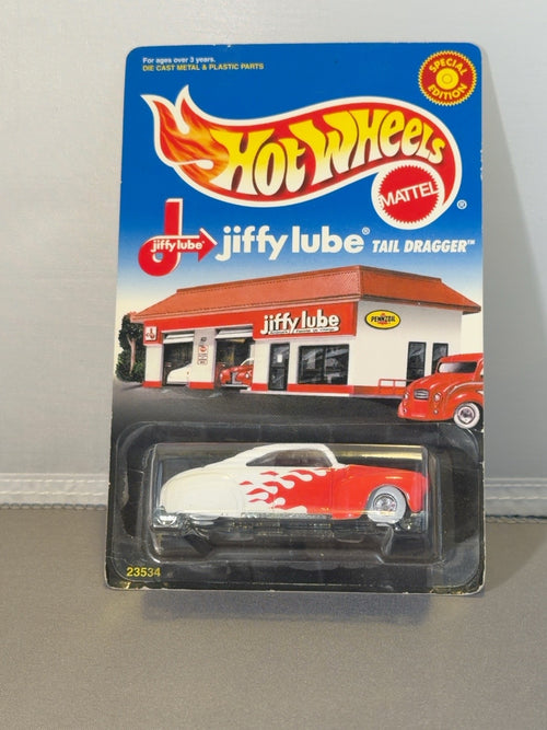 Front of factory sealed Hot Wheels Jiffy Lube Tail Dragger Special Edition 23534