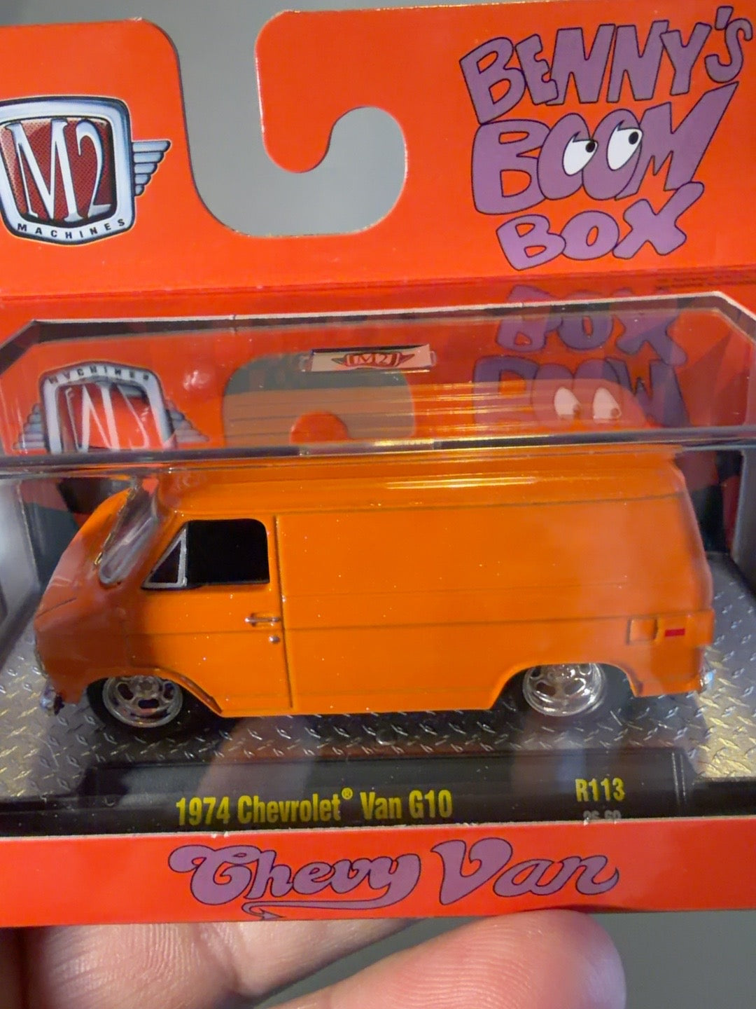 Original 4 of 6 photographs M2 Benny's Boom Box 1974 Chevy G10 orange van