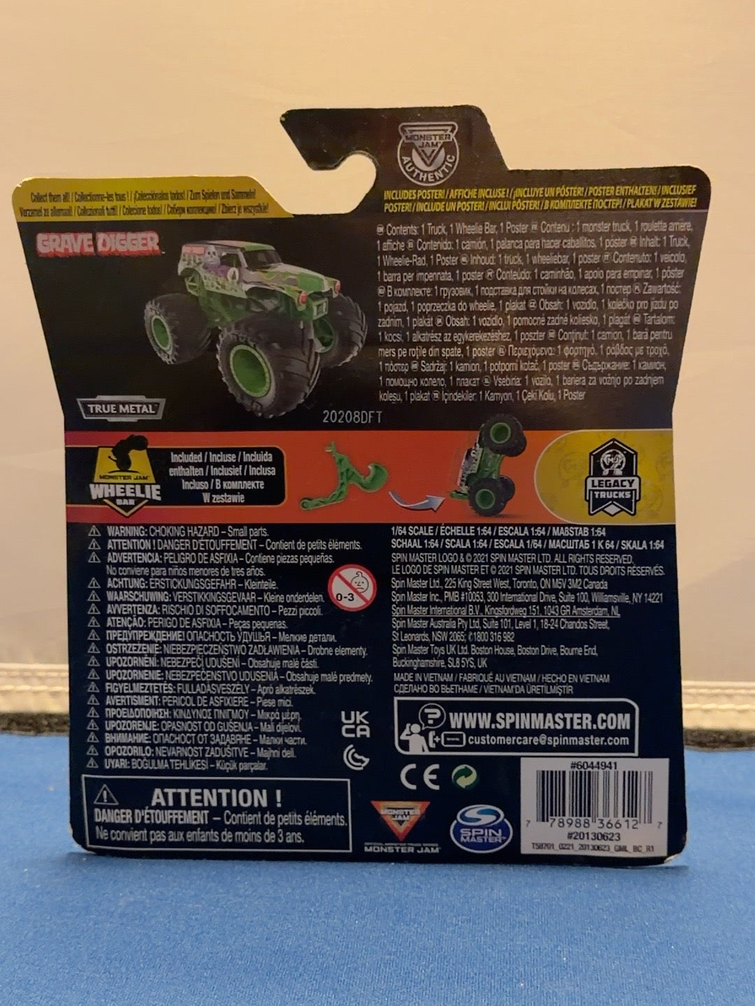 Monster Jam Grave Digger Legacy Trucks back packaging