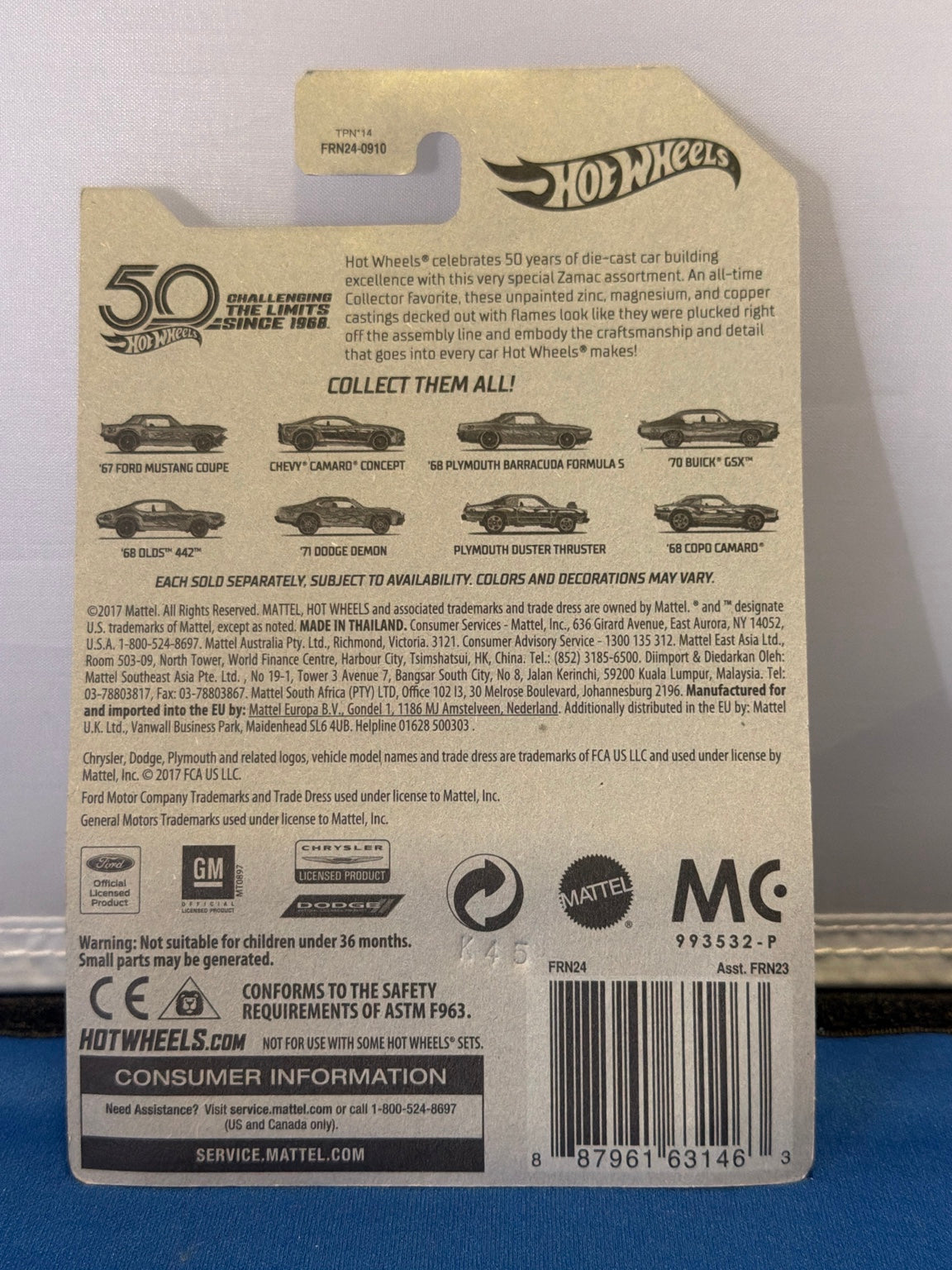 Original back photo sealed Zamac 67 Mustang Coupe FRN24