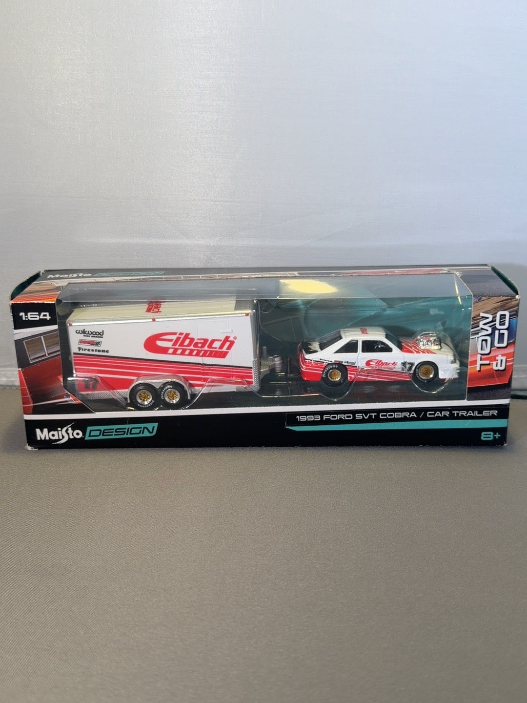 Original front photo Maisto 1993 Ford SVT Cobra with Eibach trailer